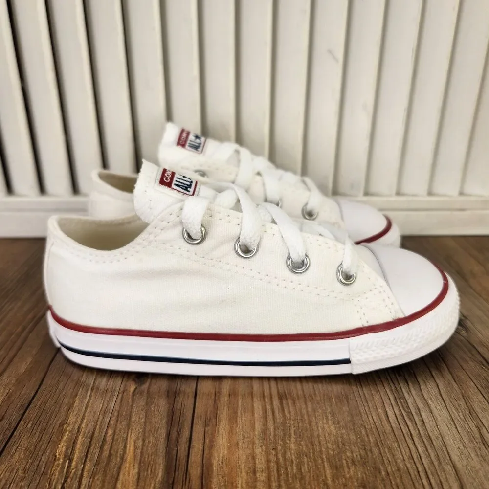 Converse Chuck Taylor All Star Infant Size 9 Optical White Canvas Shoes 7J256
